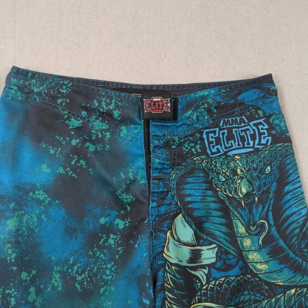 MMA Elite Swim Shorts Small Green Graphic AOP